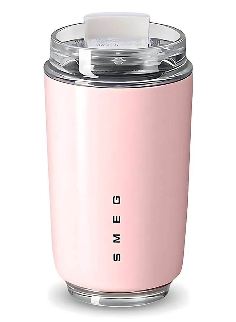 Smeg Travel Coffee Mug, Insulated Beverage Cup with Leakproof Lid, Long-Lasting Coffee Tumbler with Lid, Travel Coffee Thermos (Pink) - Image 1